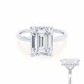 Load image into Gallery viewer, 1.20 CT Emerald Cut Lab Grown Diamond Hidden Halo Engagement Ring
