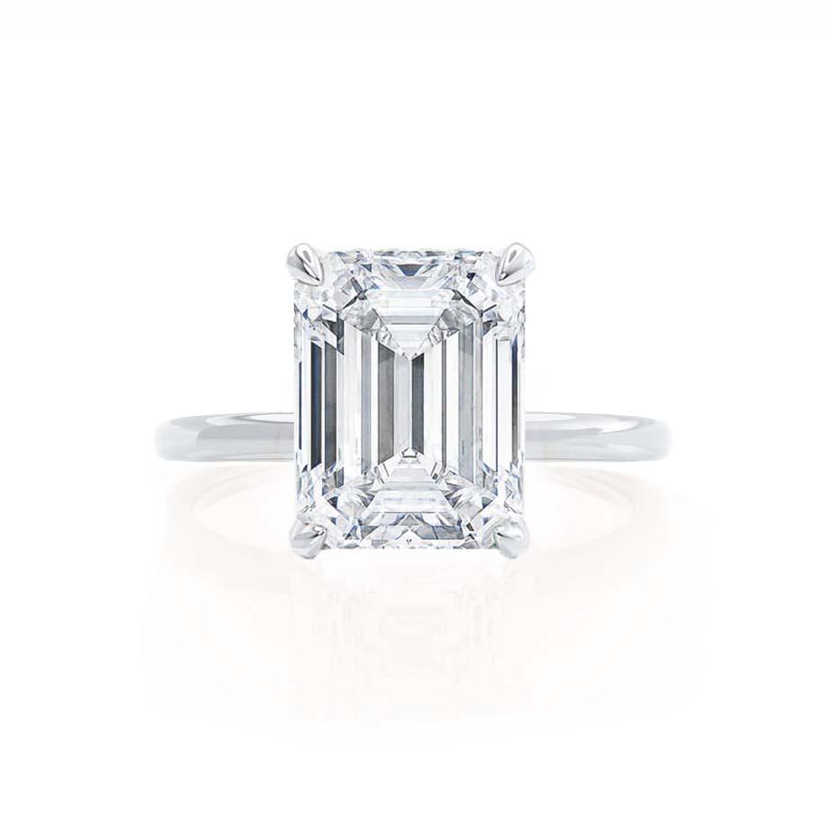 1.20 CT Emerald Cut Lab Grown Diamond Hidden Halo Engagement Ring