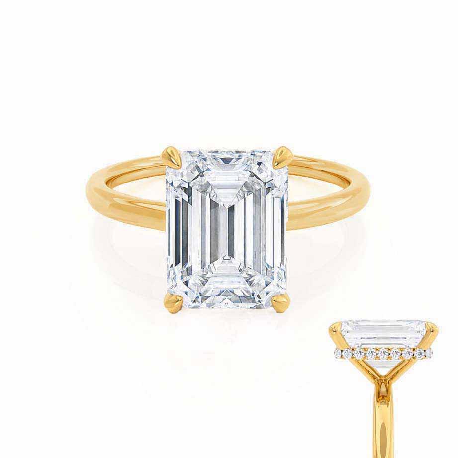 1.50 CT Emerald Lab Grown Diamond Hidden Halo Engagement Ring 2