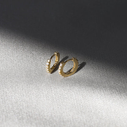 Gold Hoop Earrings with 0.2 TCW Round Lab-Grown Diamonds 11