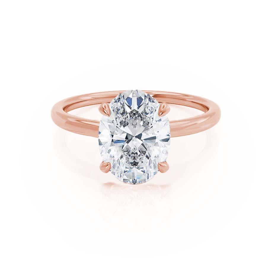 1.20 CT Oval Lab-Grown Diamond Hidden Halo Engagement Ring