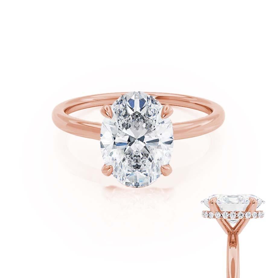 1.20 CT Oval Lab-Grown Diamond Hidden Halo Engagement Ring 3