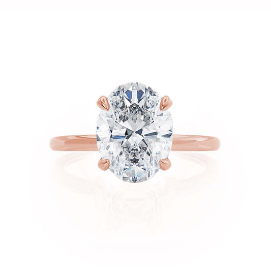 1.20 CT Oval Lab-Grown Diamond Hidden Halo Engagement Ring