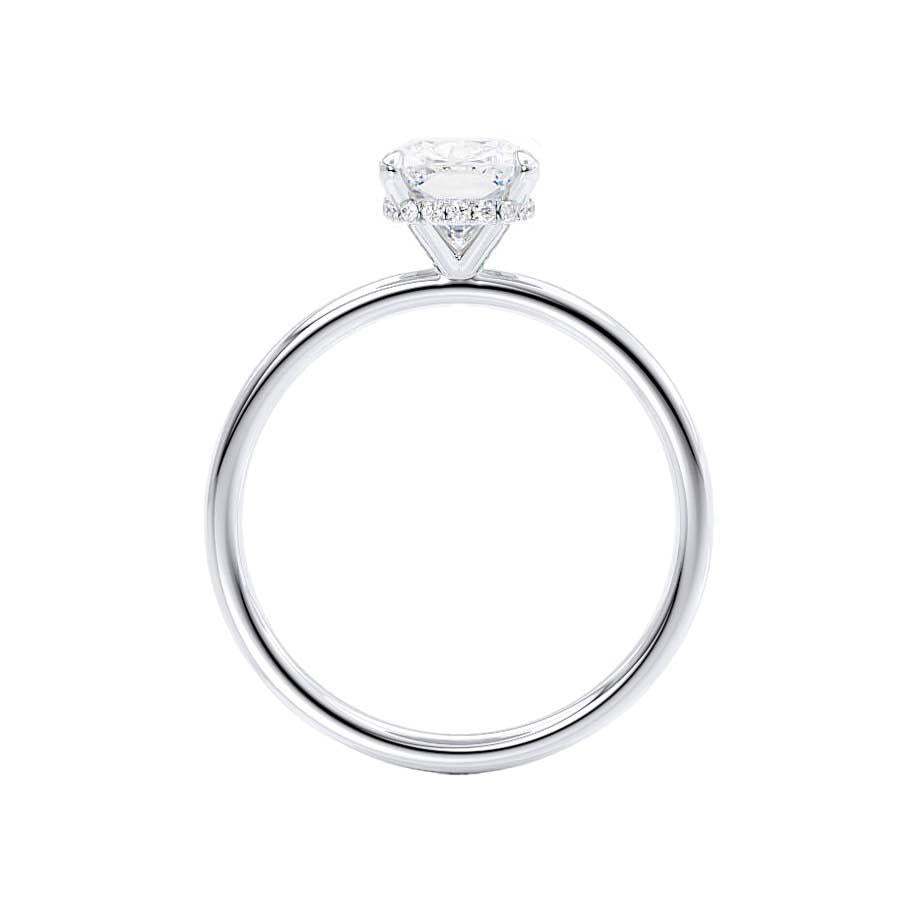 1.0 CT Oval Lab-Grown Diamond Hidden Halo Engagement Ring