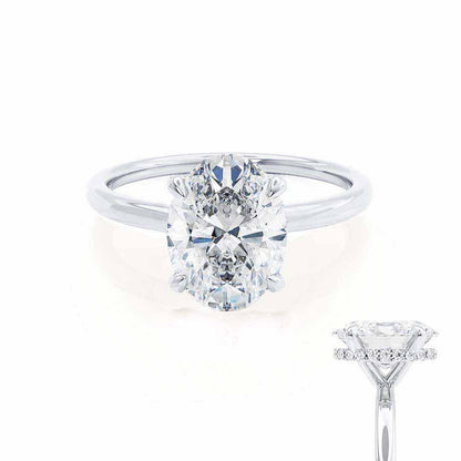 1.0 CT Oval Lab-Grown Diamond Hidden Halo Engagement Ring 5