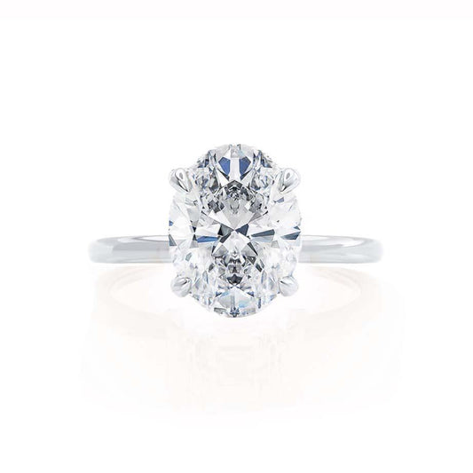 1.0 CT Oval Lab-Grown Diamond Hidden Halo Engagement Ring 1