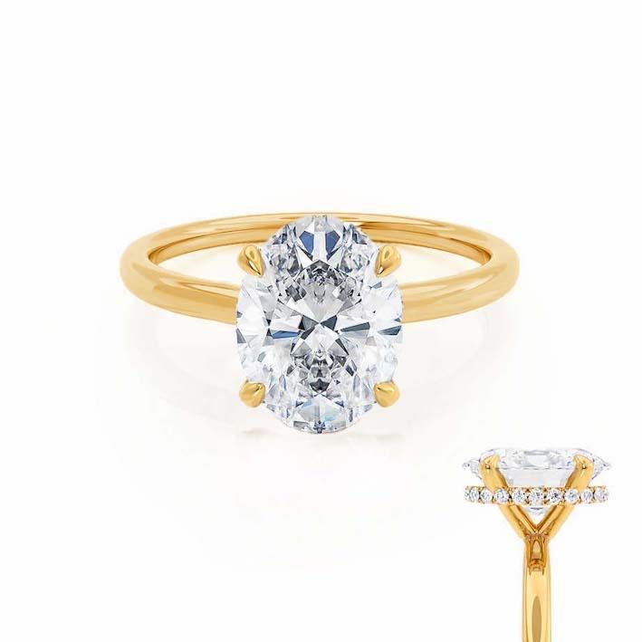 1.20 CT Oval Lab-Grown Diamond Hidden Halo Engagement Ring 2