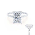 Load image into Gallery viewer, 1.50 CT Radiant Lab-Grown Diamond Hidden Halo Engagement Ring
