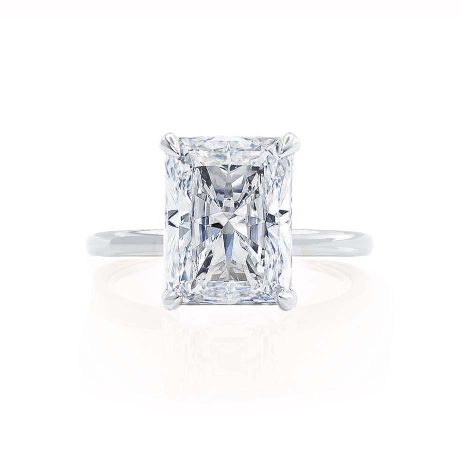 2.0 CT Radiant-Cut Lab-Grown Diamond Hidden Halo Engagement Ring