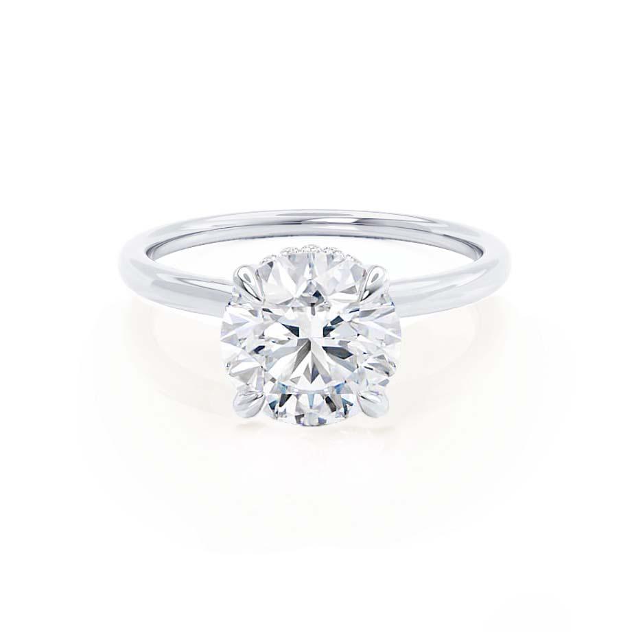 1.0 CT Round Lab Grown Diamond Hidden Halo Engagement Ring 1