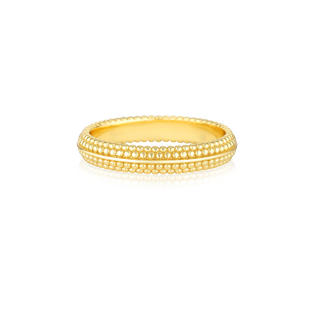 Round Dotted Thick Wedding Band 9