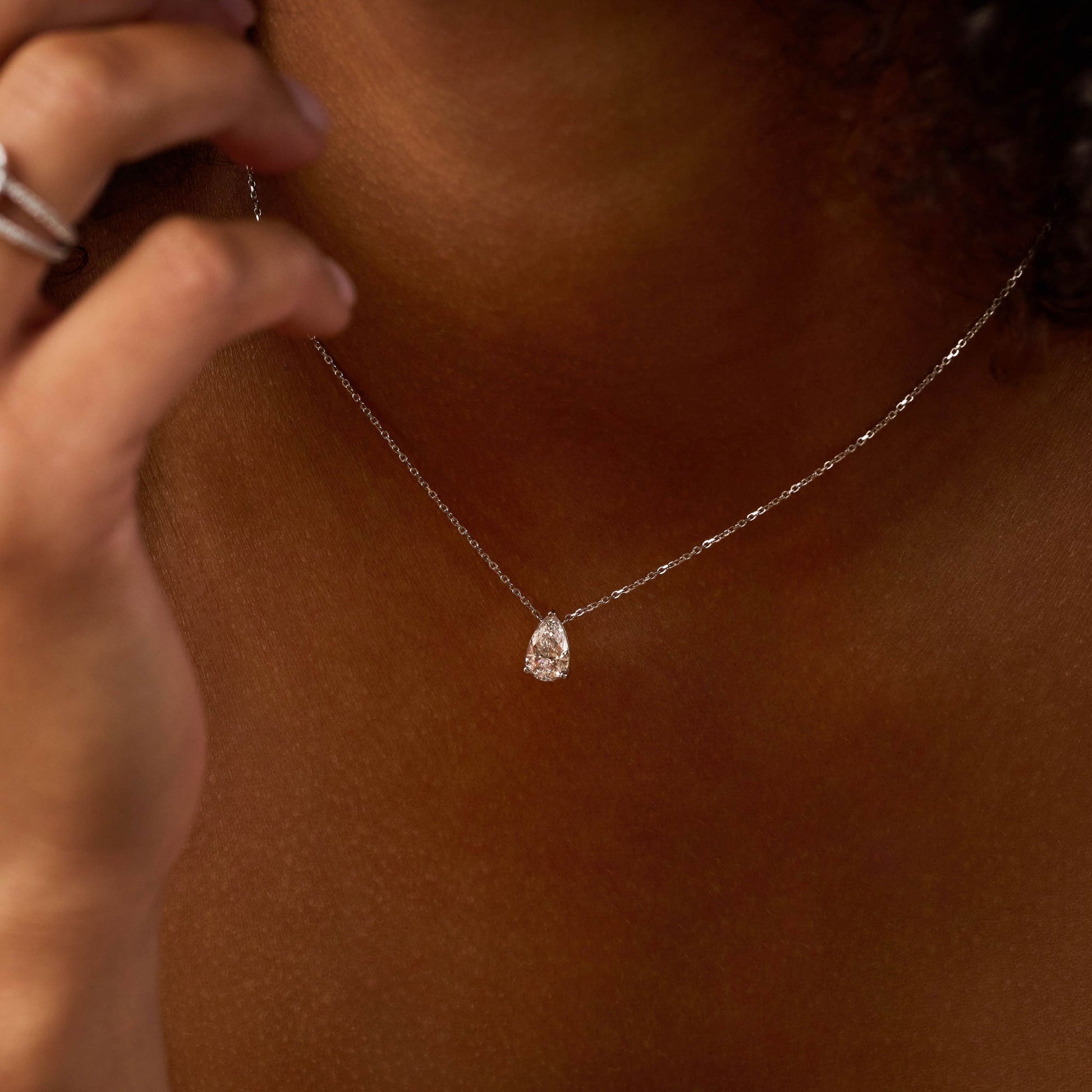Solitaire- 1.0 CT Oval Lab Grown Diamond Necklace