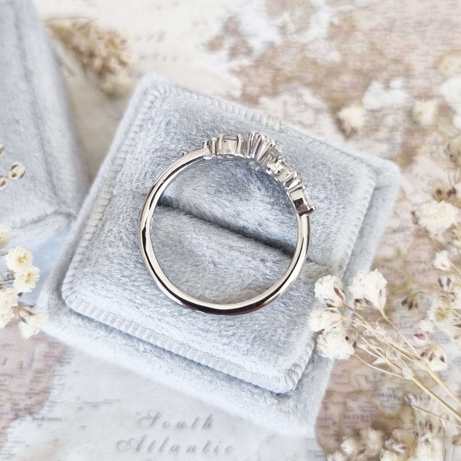 1 CT Pear Lab-Grown Diamond Cluster Engagement Ring 5