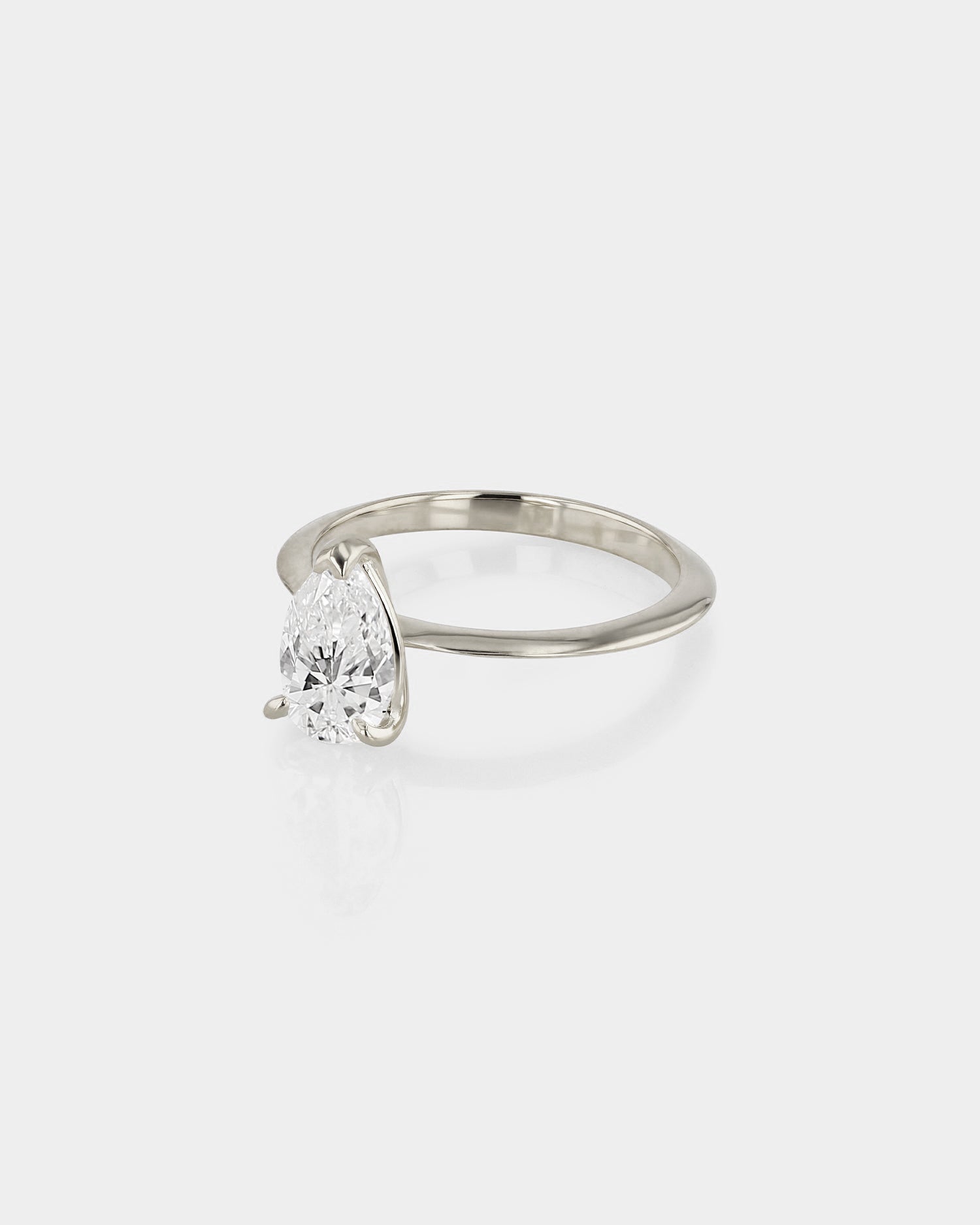 1.01 CT Pear Lab Grown Diamond Solitaire Engagement Ring