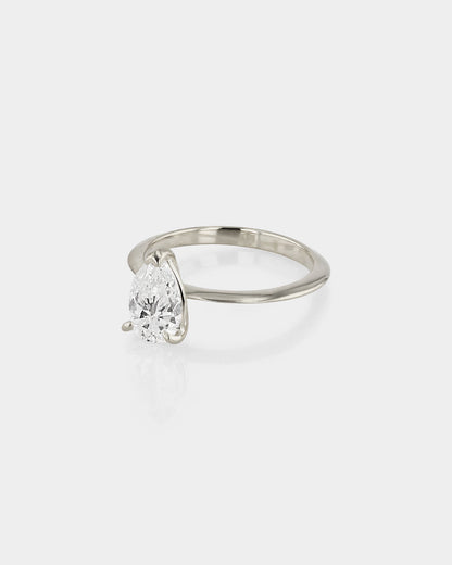 1.01 CT Pear-Cut Lab Grown Diamond Solitaire Engagement Ring 8