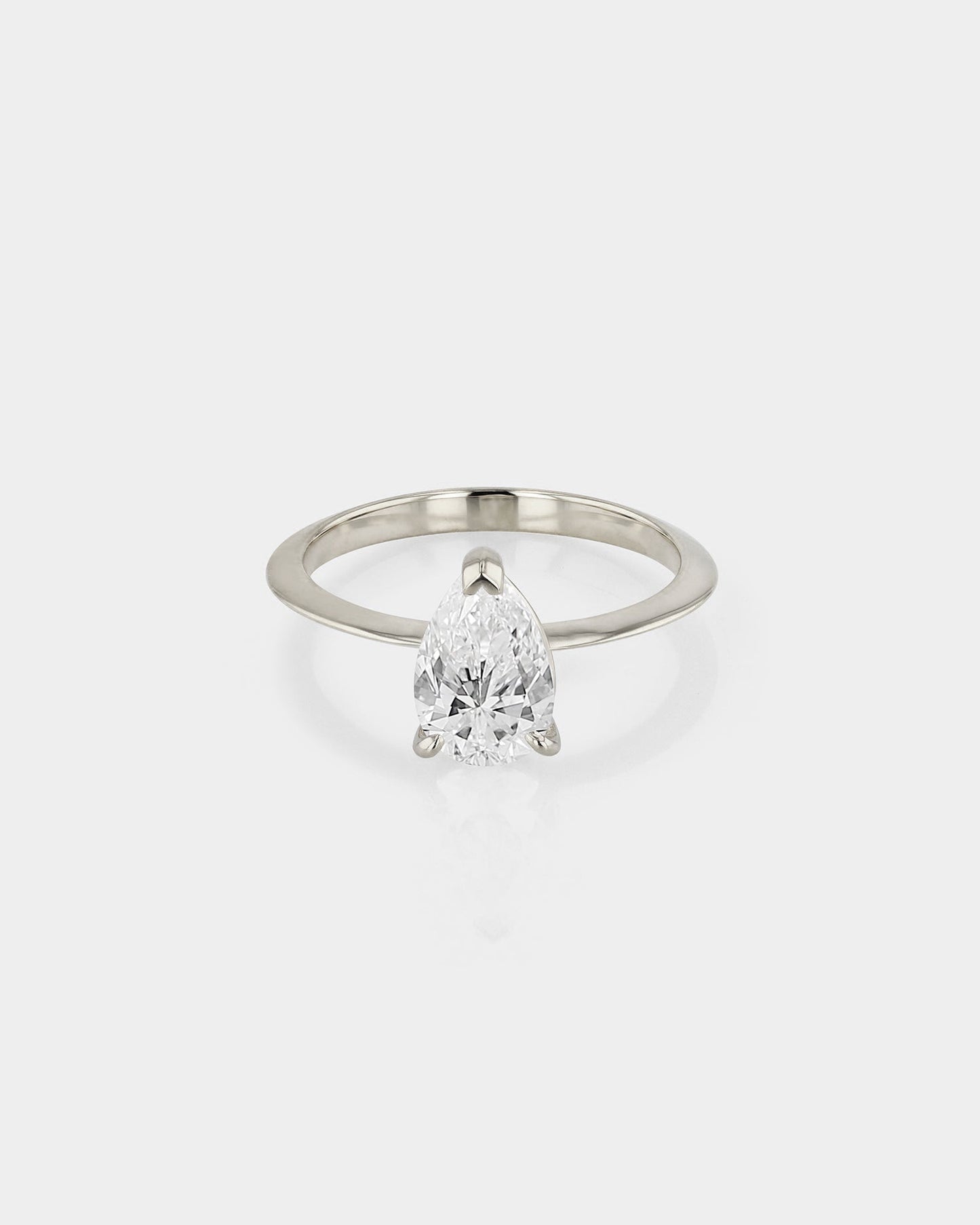 1.01 CT Pear-Cut Lab Grown Diamond Solitaire Engagement Ring 1