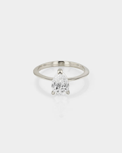 1.01 CT Pear-Cut Lab Grown Diamond Solitaire Engagement Ring 1