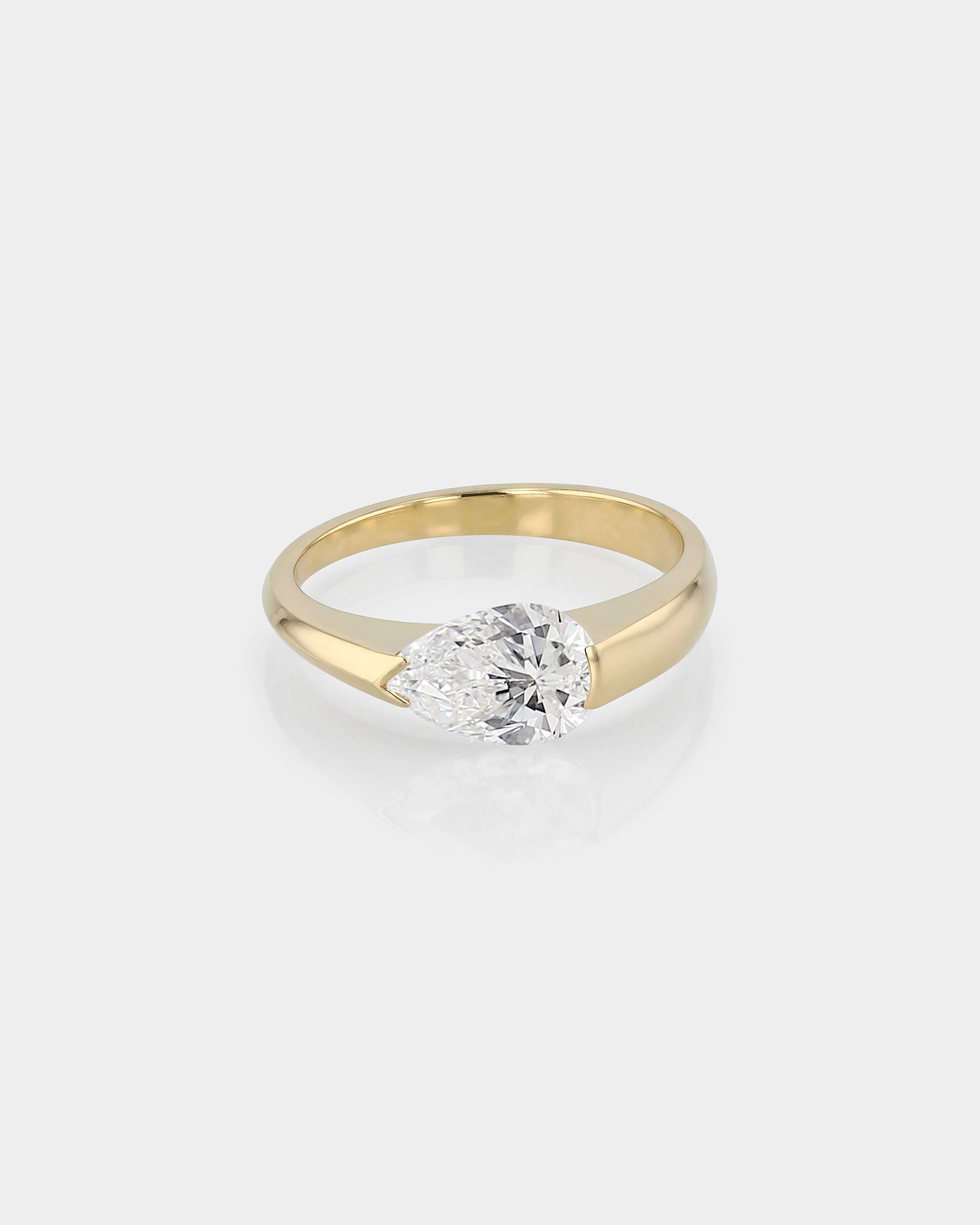 1.01 CT Pear Lab Grown Diamond Solitaire Ring in Gold