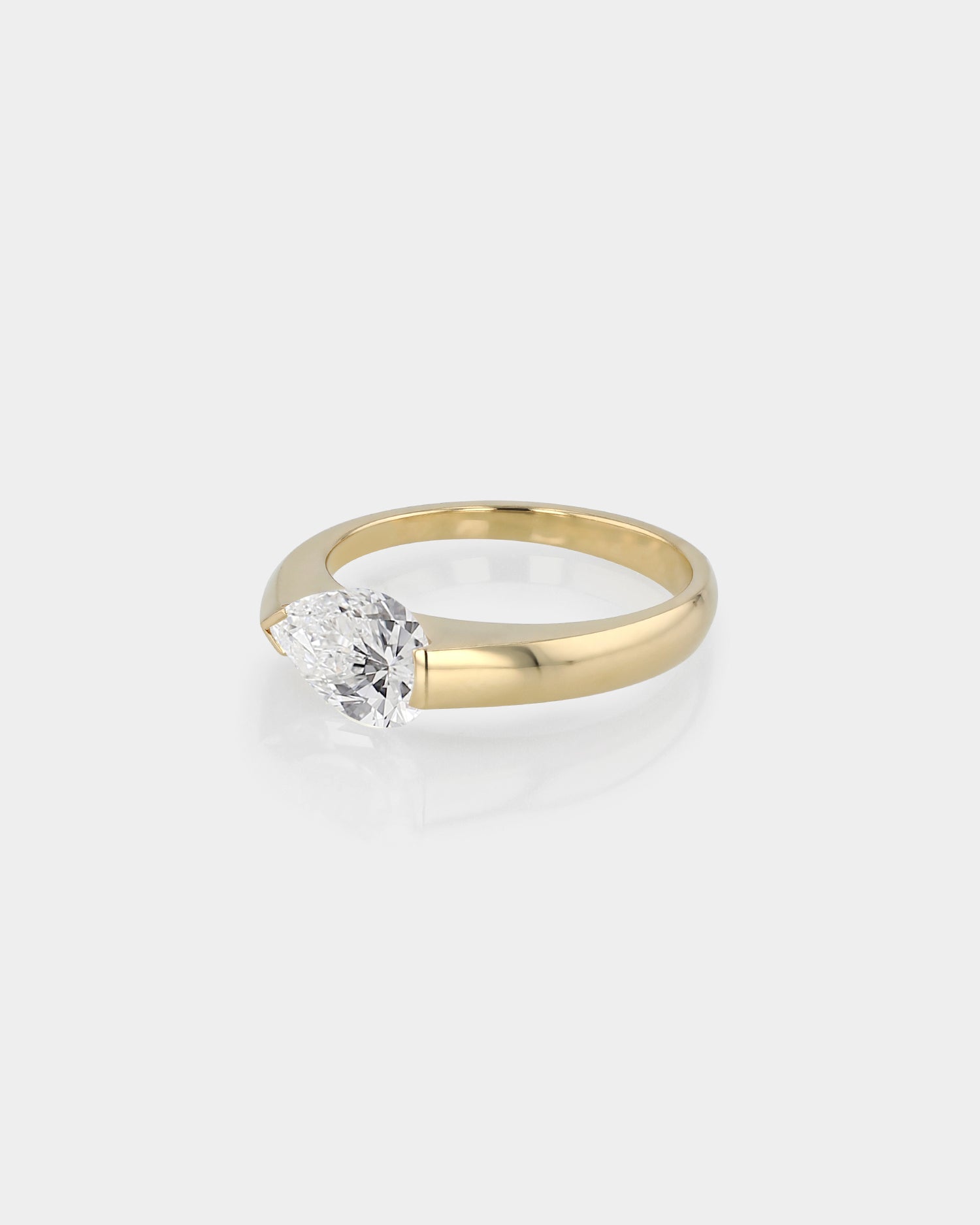 1.01 CT Pear Lab Grown Diamond Solitaire Ring in Gold