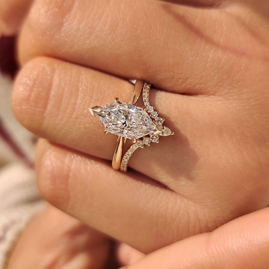 Solitaire Cathedral- 1.8 CT Cushion Lab Grown Diamond Wedding Band