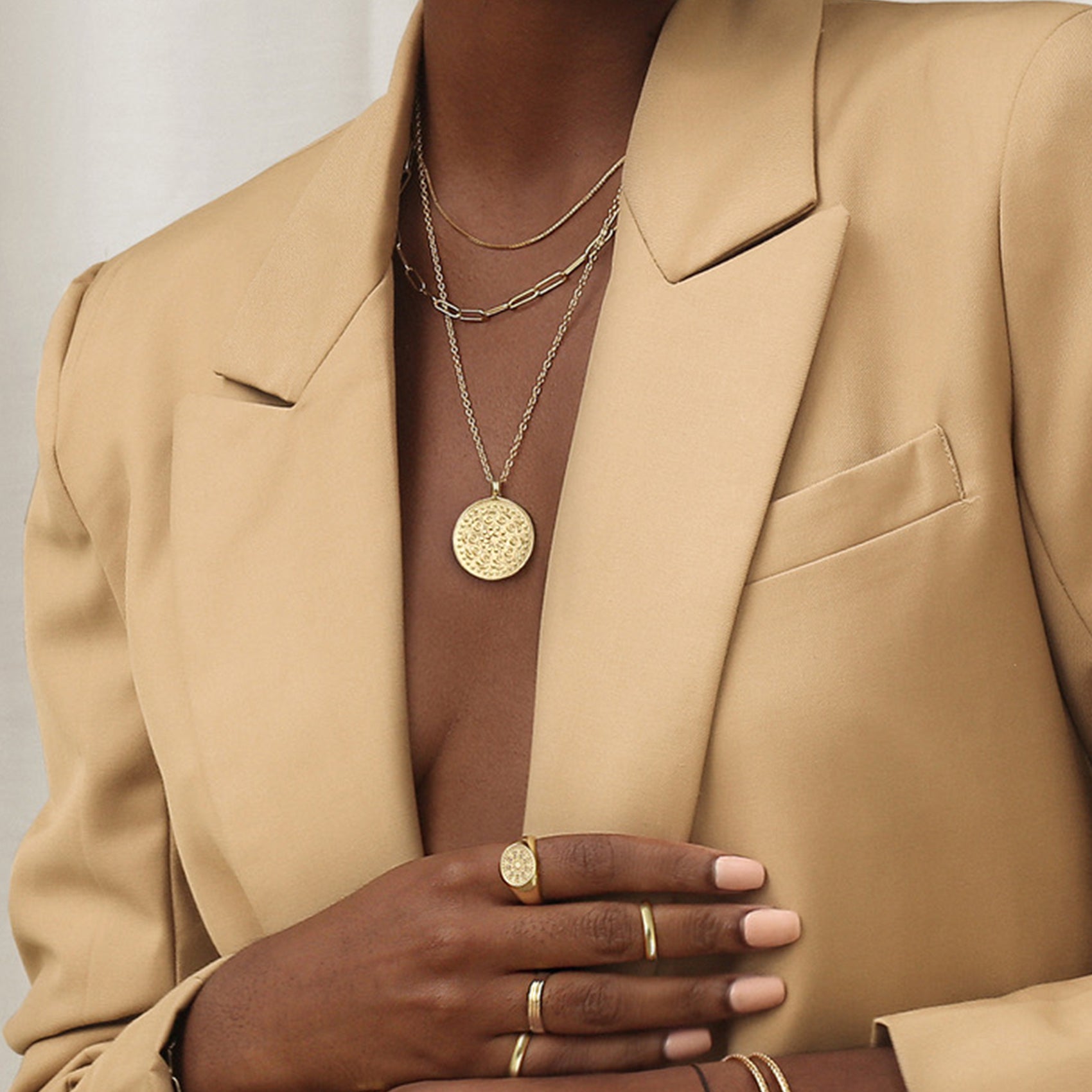 Golden Mandala Round Locket Pendant