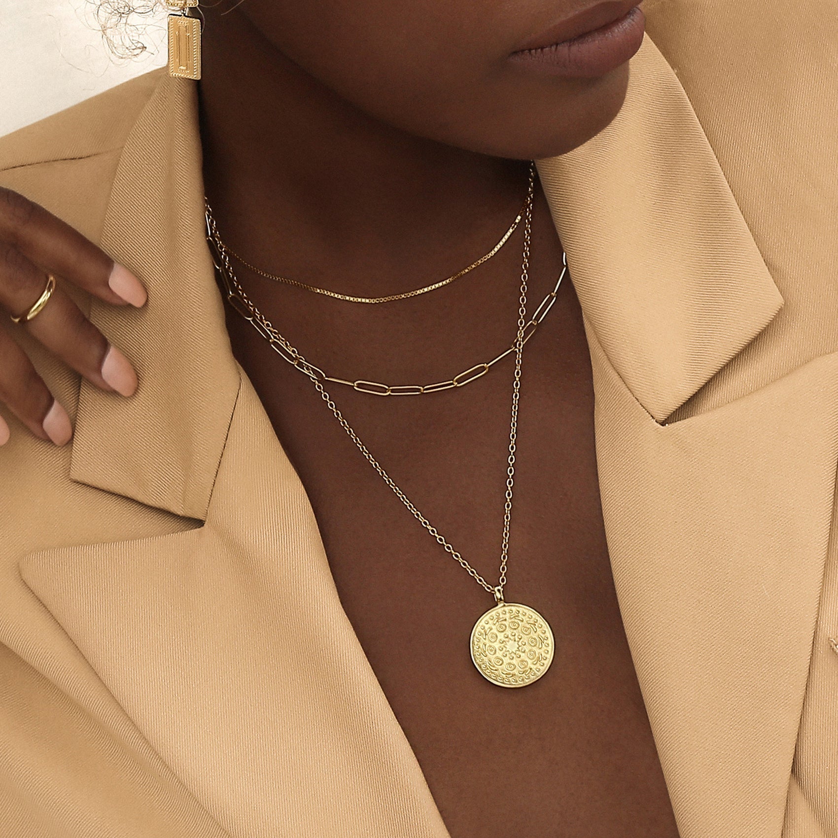 Golden Mandala Round Locket Pendant