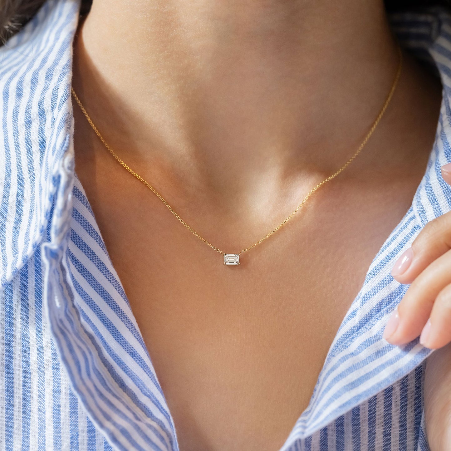 Solitaire- 1.0 CT Oval Lab Grown Diamond Necklace