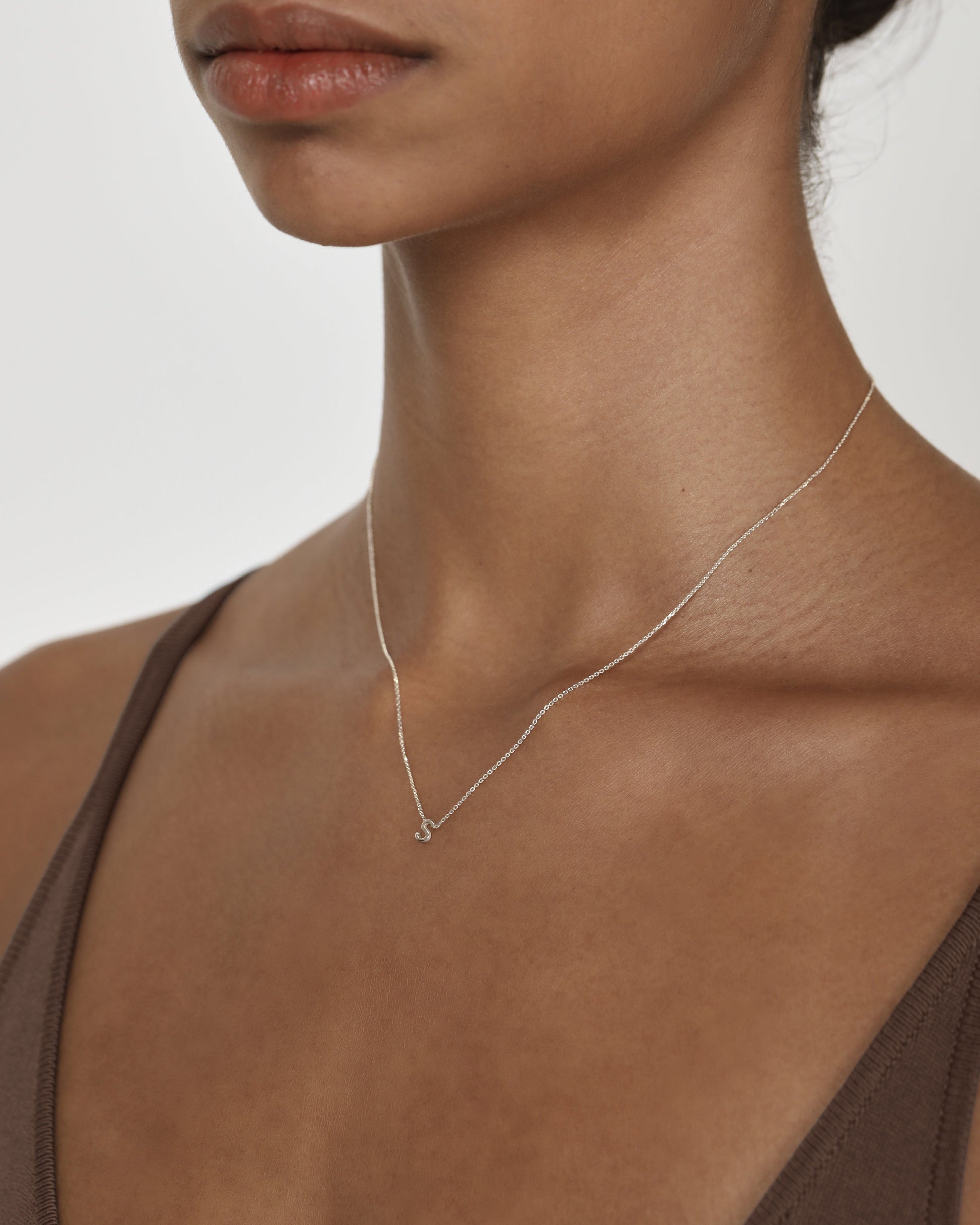 Simple Initial Chain Letter Necklace 29