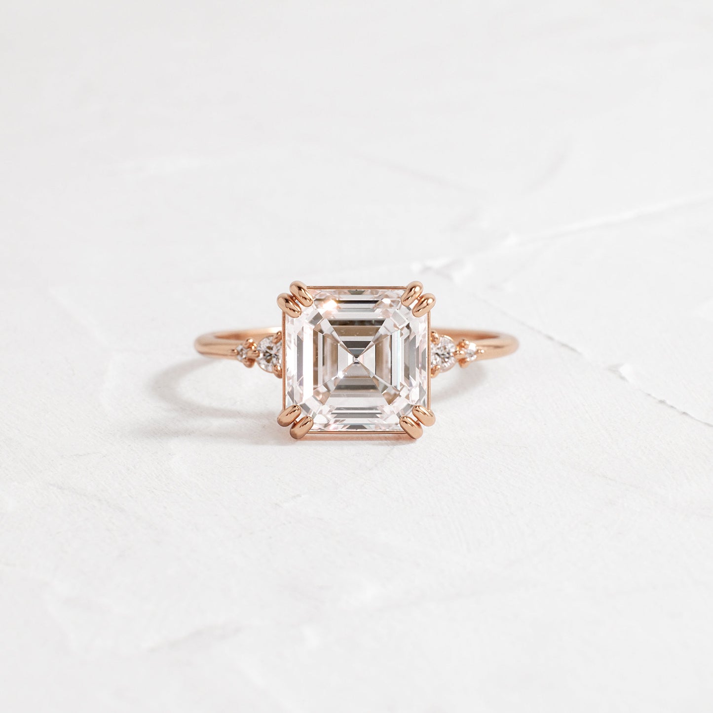 Cluster-Asscher Lab Grown Diamond Engagement Ring