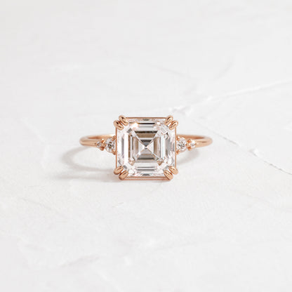 Cluster-Asscher Lab Grown Diamond Engagement Ring