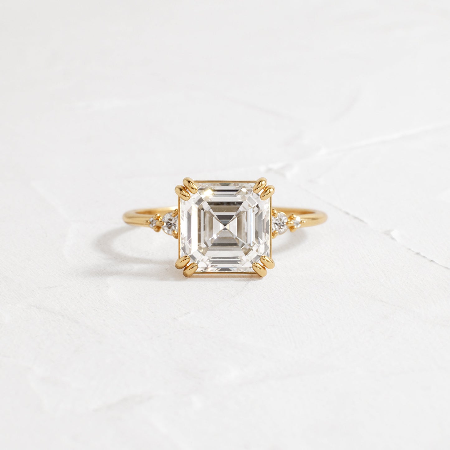 Cluster-Asscher Lab Grown Diamond Engagement Ring