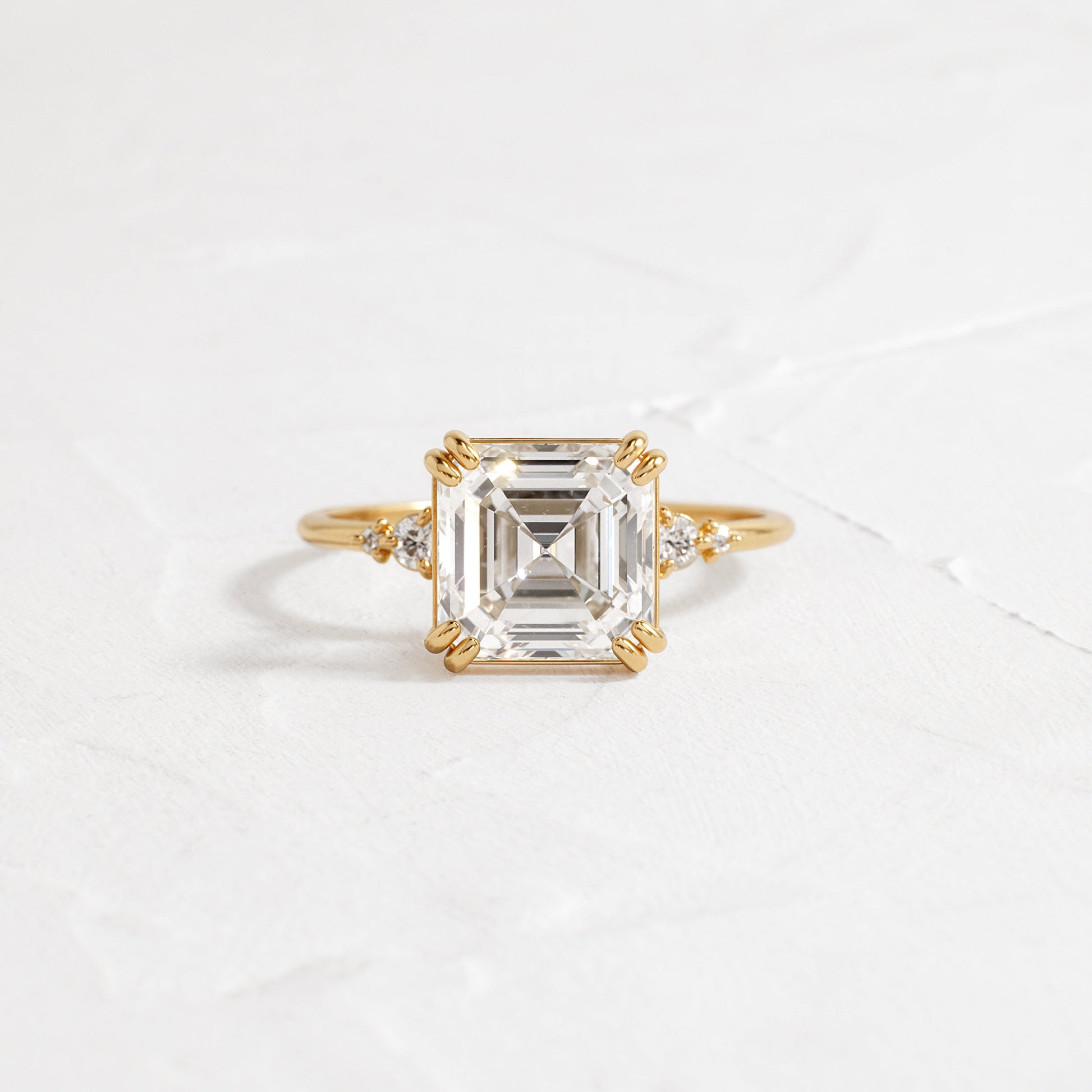 Cluster-Asscher Lab Grown Diamond Engagement Ring