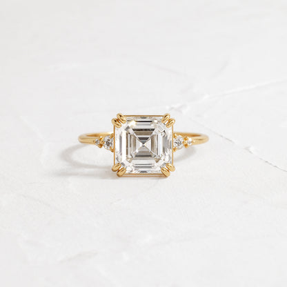 Cluster-Asscher Lab Grown Diamond Engagement Ring