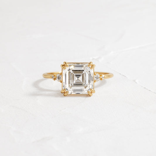 Cluster-Asscher Lab Grown Diamond Engagement Ring