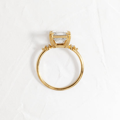 Cluster-Asscher Lab Grown Diamond Engagement Ring