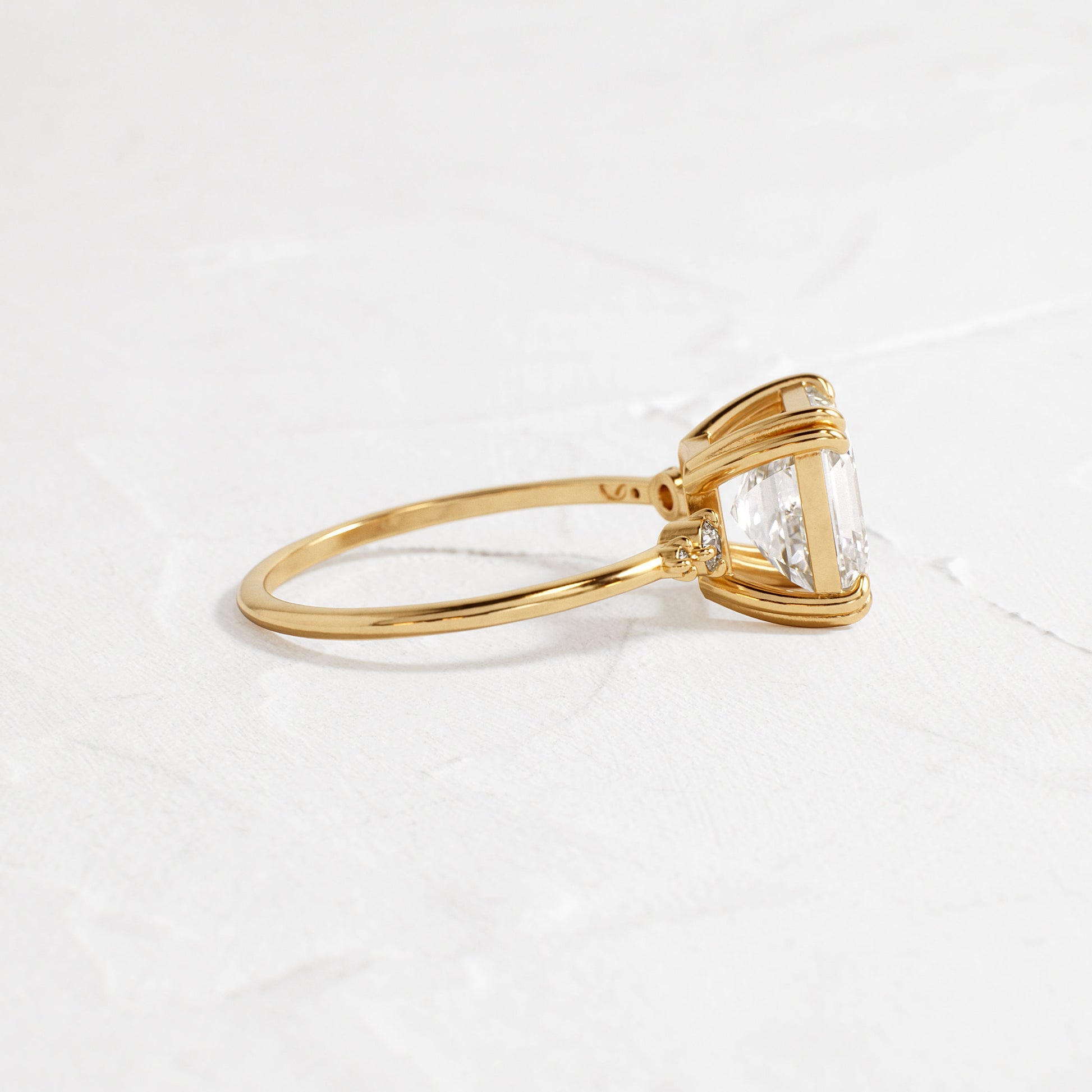 Cluster-Asscher Lab Grown Diamond Engagement Ring