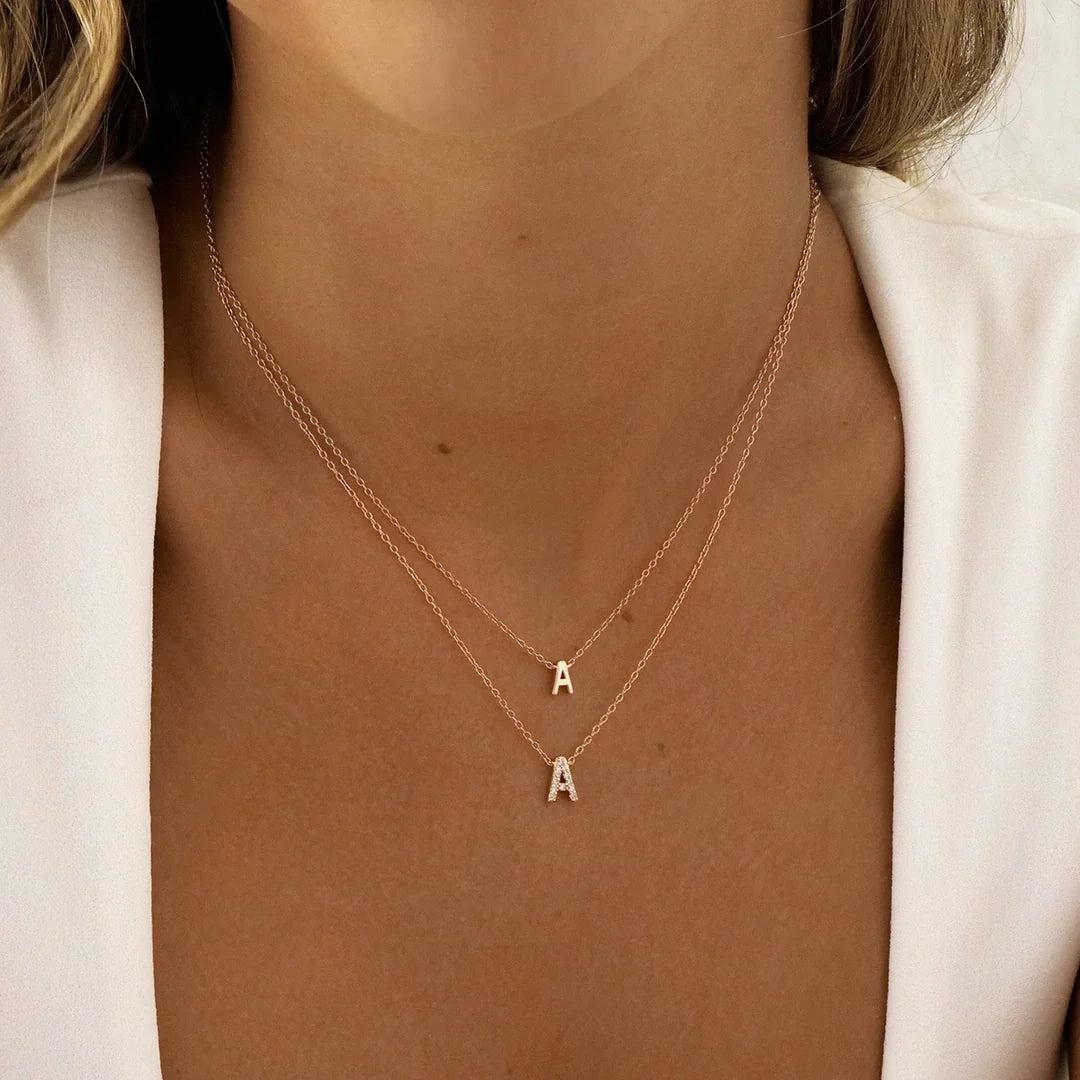 Elegant Silver Initial "A" Pendant Necklace