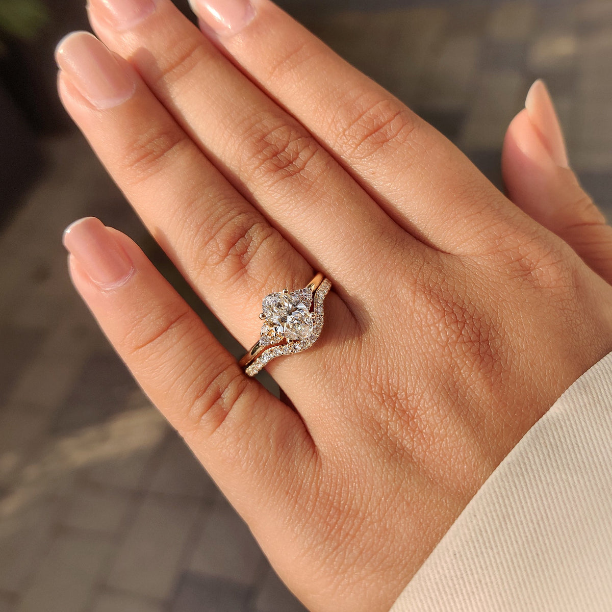 Solitaire Cathedral- 1.8 CT Cushion Lab Grown Diamond Wedding Band