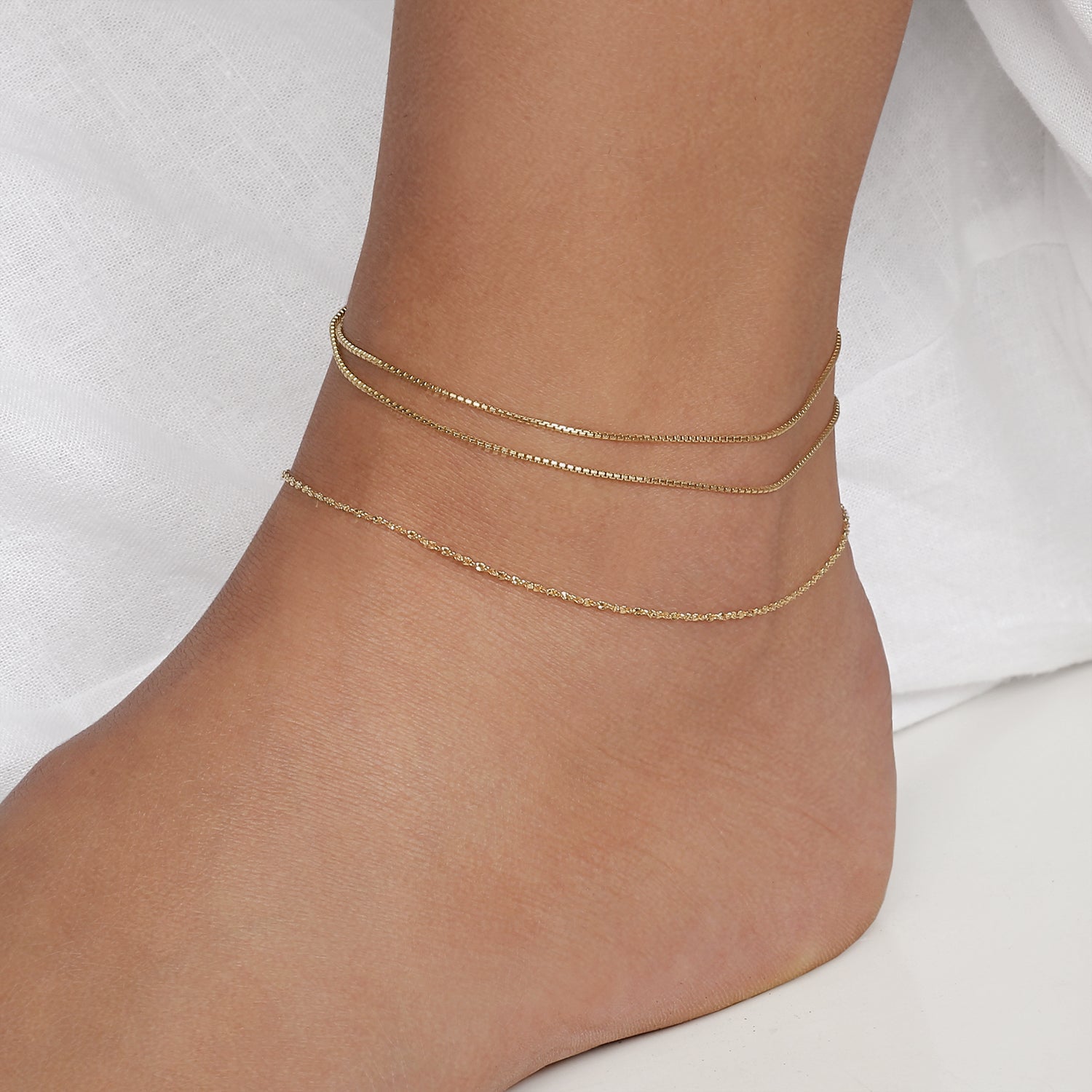 Chain Patterned Anklet