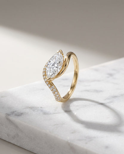 Solitaire Cathedral- 1.8 CT Cushion Lab Grown Diamond Wedding Band