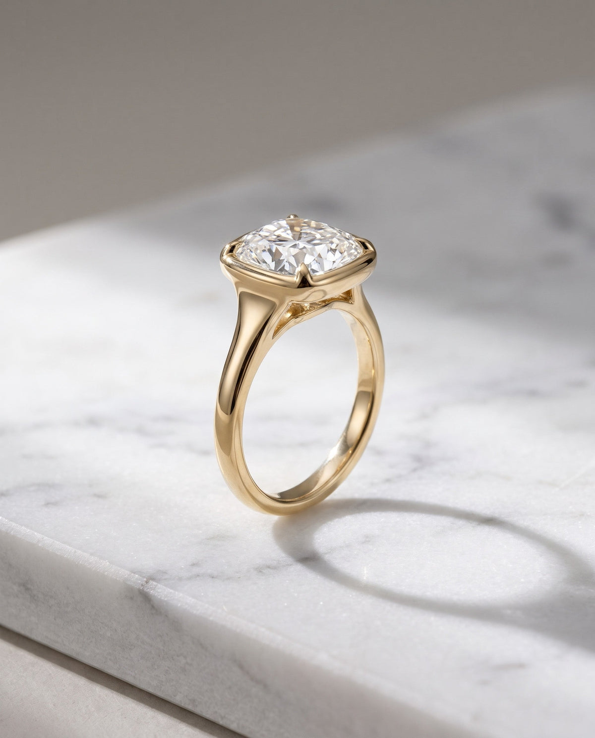 Solitaire Cathedral- 1.8 CT Cushion Lab Grown Diamond Wedding Band