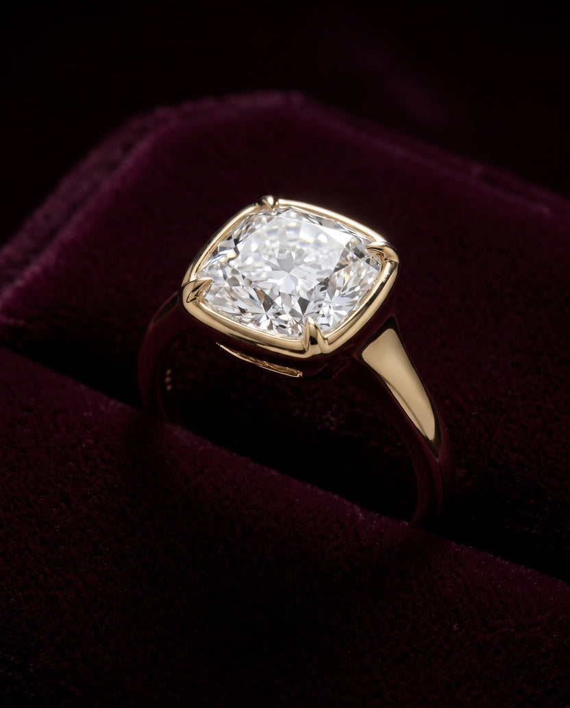 Solitaire Cathedral- 1.8 CT Cushion Lab Grown Diamond Wedding Band
