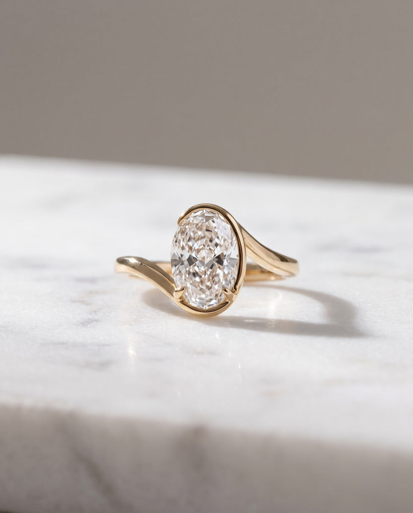 Solitaire Cathedral- 1.8 CT Cushion Lab Grown Diamond Wedding Band