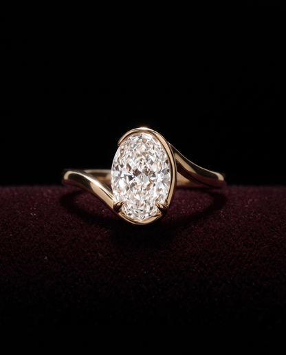 Solitaire Cathedral- 1.8 CT Cushion Lab Grown Diamond Wedding Band