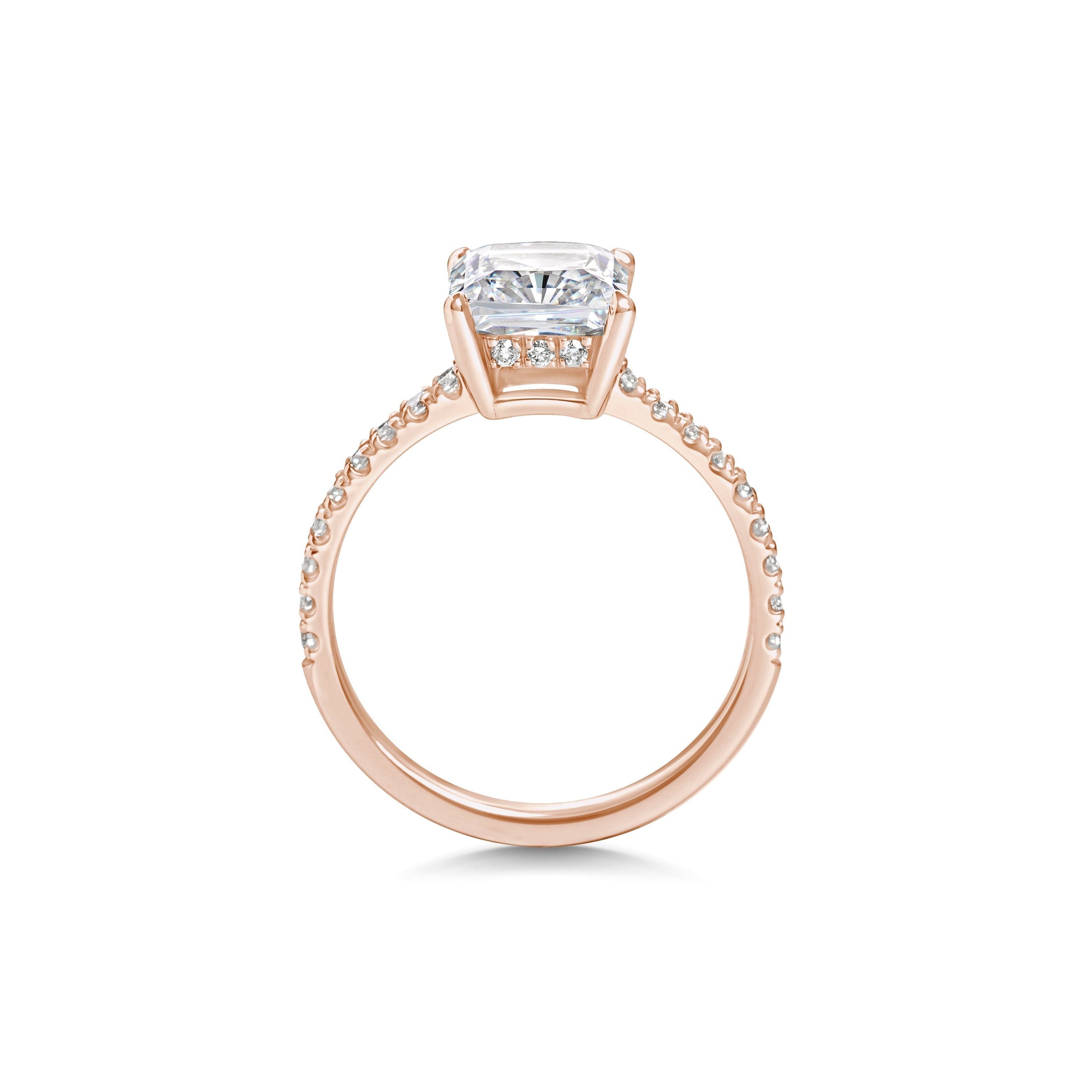 2 CT Radiant Lab-Grown Diamond Hidden Halo Pavé Ring 2