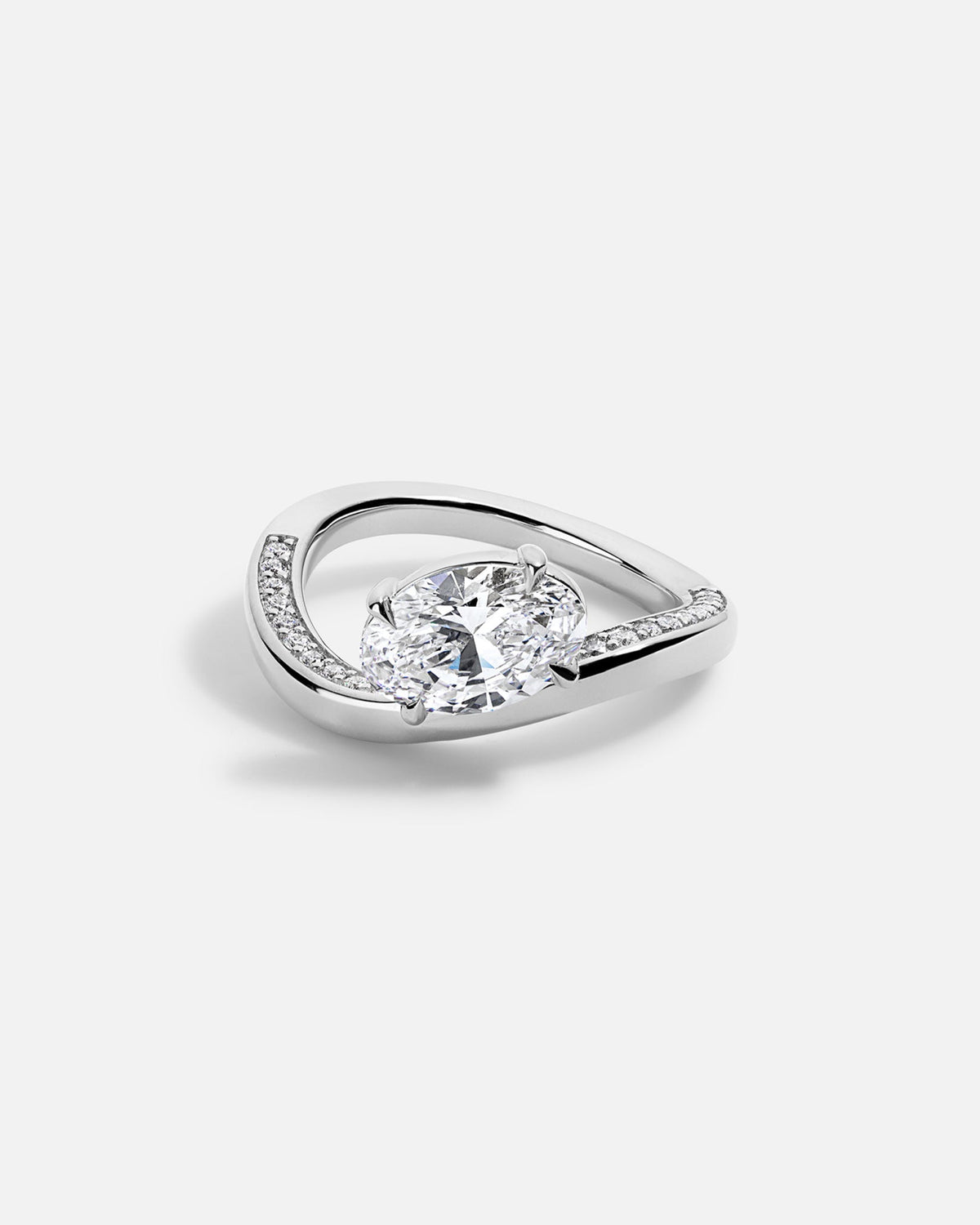 Solitaire Cathedral- 1.8 CT Cushion Lab Grown Diamond Wedding Band