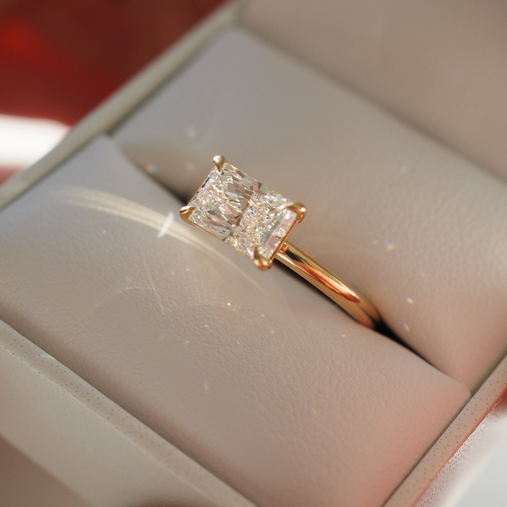 Elegant 1.50 CT Radiant Cut Lab-Grown Diamond Solitaire Ring