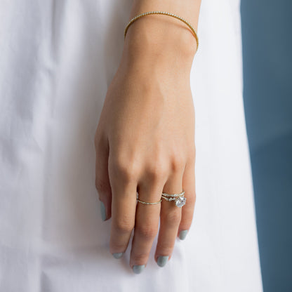 Cluster with Hidden Stone-Round Lab Grown Diamond Engagement Ring