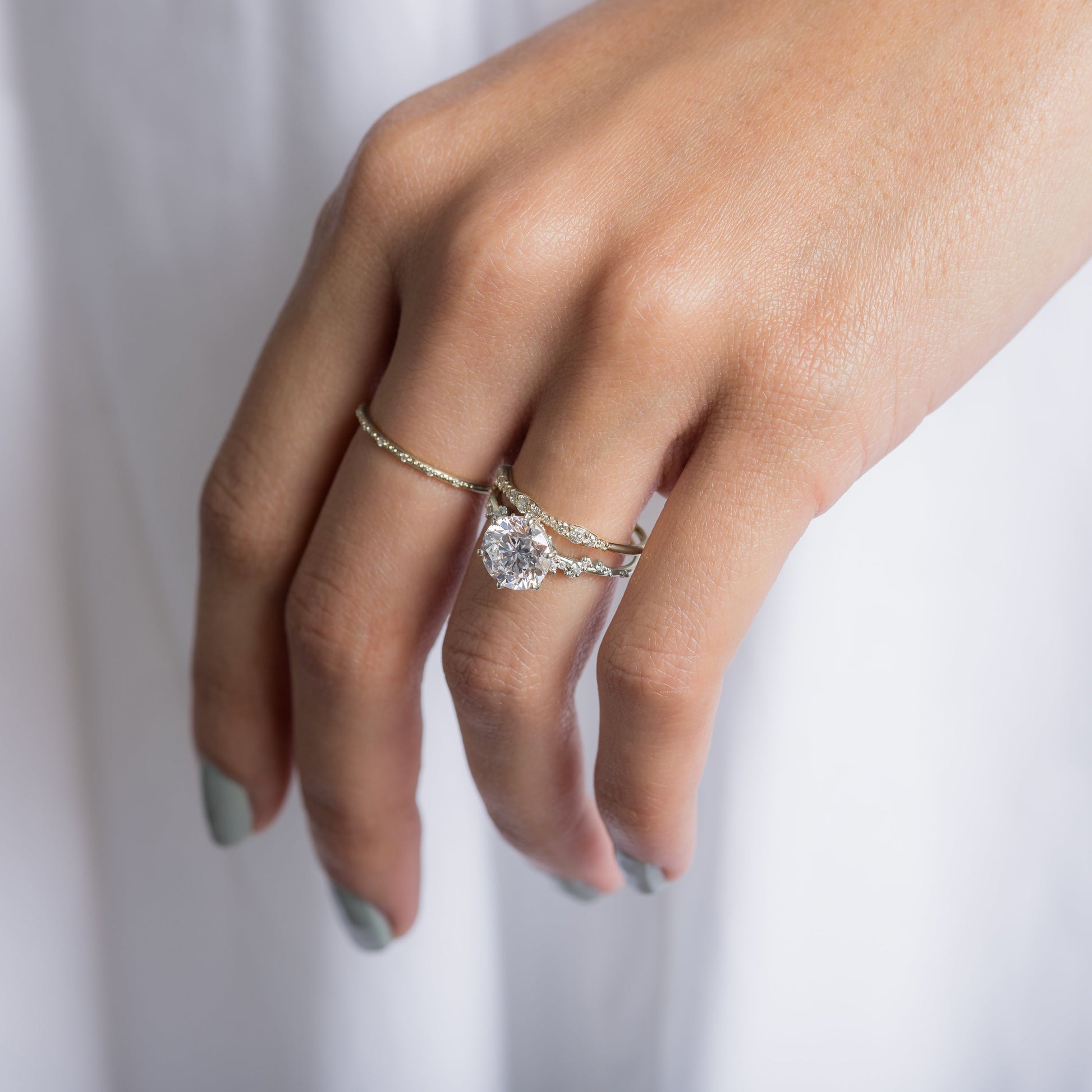 Cluster with Hidden Stone-Round Lab Grown Diamond Engagement Ring
