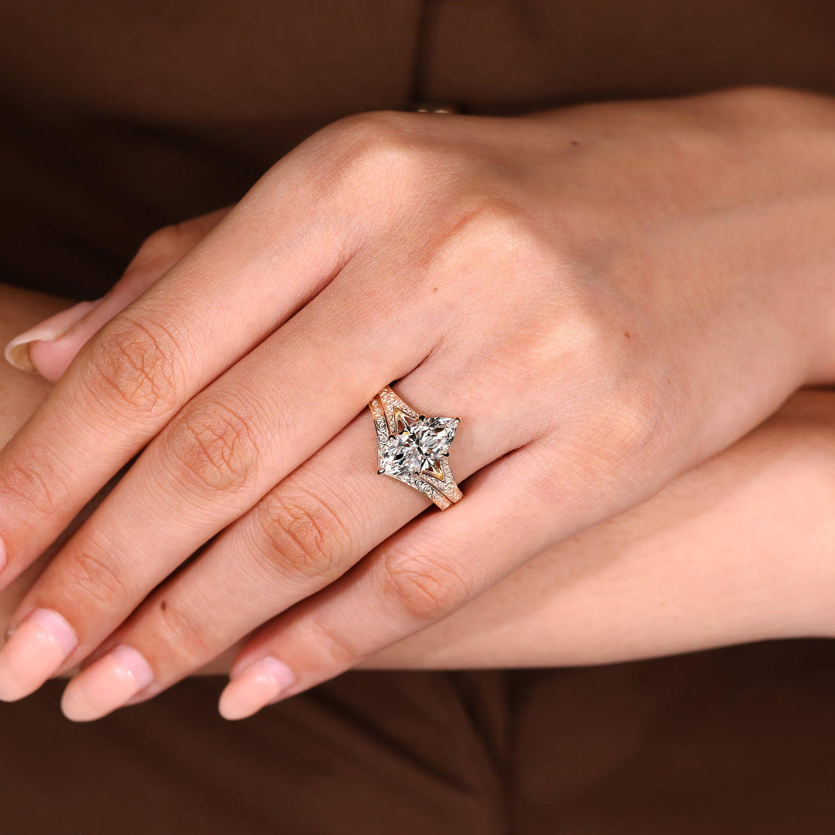 Solitaire Cathedral- 1.8 CT Cushion Lab Grown Diamond Wedding Band